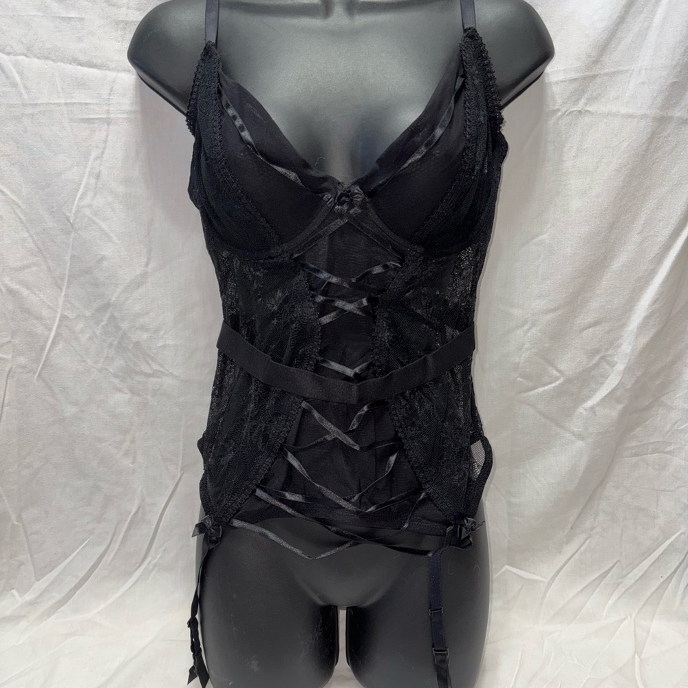 Adore Me Elegant Black Lace Lingerie Set